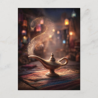 Mystische Genie-Lampe Postkarte