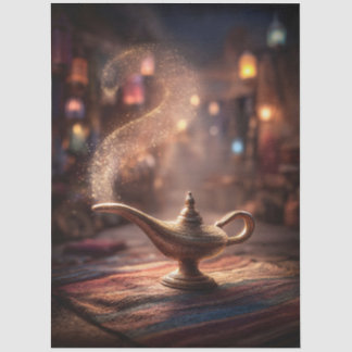 Mystische Genielampe Découpage Seidenpapier