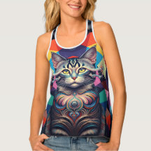 Mystische geometrische Katze, psychedelisches Geis