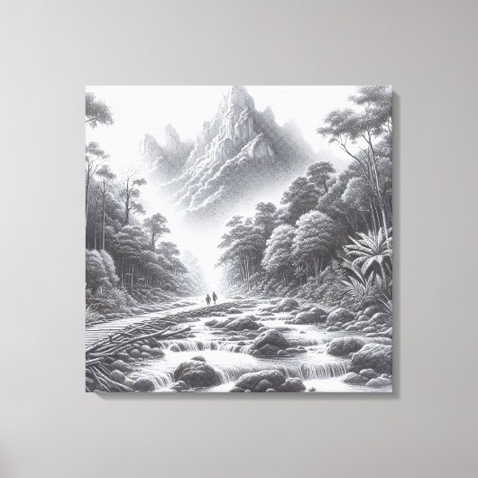 Mystische Gipfel: verzauberter Waldweg Leinwanddruck (Vorderseite)