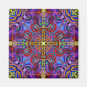 Mystische Gitter-Mandala Magnet