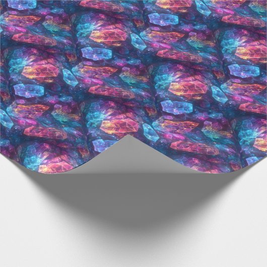 Mystische Glühkristalle D&D Magic Fantasy Gemis Geschenkpapier (Ecke)