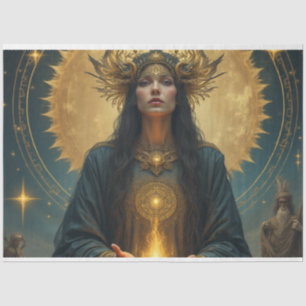 Mystische goldene Göttin Seidenpapier