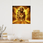Mystische Göttin des Lichts mit strahlenden Feenfl Poster (Küche)