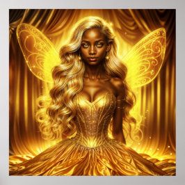 Mystische Göttin des Lichts mit strahlenden Feenfl Poster