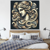 Mystische Göttin - Vintage Gravur Leinwanddruck (Insitu (Schlafzimmer))