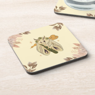 Mystische Grafik, beige Fee Moth Getränkeuntersetzer