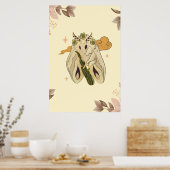 Mystische Grafik, beige Fee Moth Poster (Küche)