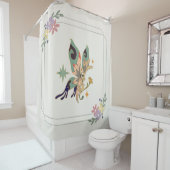 Mystische Grafik, grüne Fee Schmetterling Duschvorhang (Beispiel)