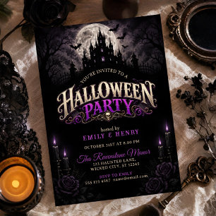Mystische Gruselige Gothic-Halloween-Party Einladung