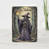 Mystische Grußworte der verzauberten Lila Hexe Karte (Vorderseite)