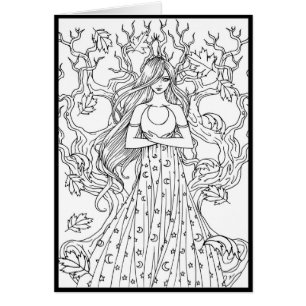 Mystische Halbmond-Fee Fantasy-Malvorlage