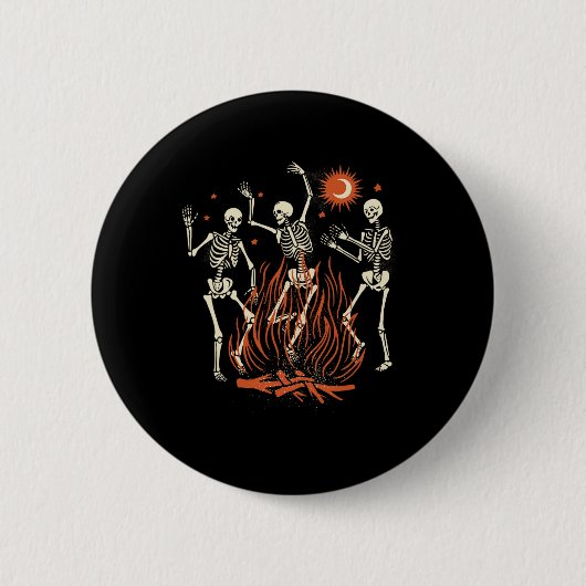 Mystische Halloween-Tanzskelette Button (Vorderseite)