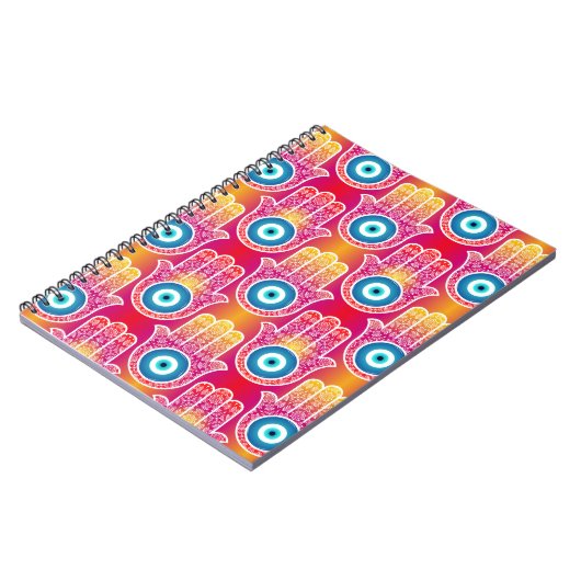 Mystische Hamsa: verziert nahtloses Design. Notizblock (Linke Seite)