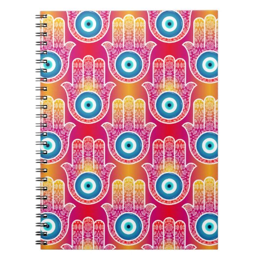 Mystische Hamsa: verziert nahtloses Design. Notizblock (Vorderseite)
