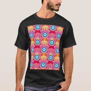 Mystische Hamsa: verziert nahtloses Design. T-Shirt