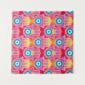 Mystische Hamsa: verziert nahtloses Design. Wandteppich (Vorderseite (Horizontal))