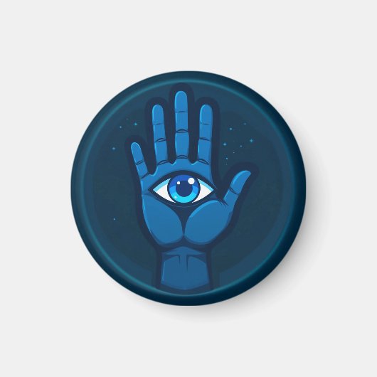 Mystische Hand mit Augensymbol Magnet (Vorne)