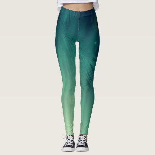 mystische, hellgrüne abstrakte Designkunst Leggings (Vorderseite)