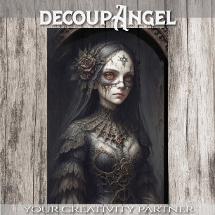 Mystische Hexe: Clarissa - Decoupage - Seidenpapier