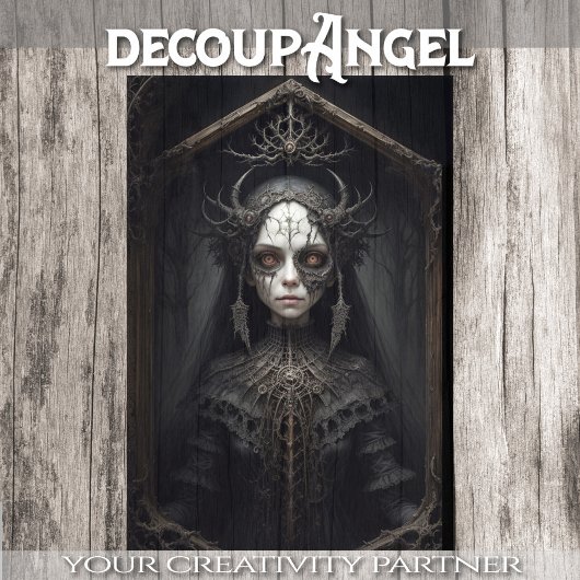 Mystische Hexe: Petra - Decoupage - Seidenpapier