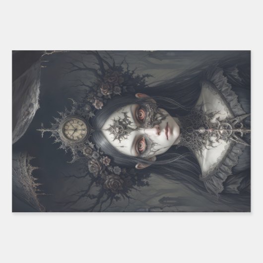 Mystische Hexe: Rose - Entkopplung - Geschenkpapier Set (Vorderseite)