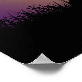 Mystische Hexe, schwarze Katze, Vollmond Poster (Ecke)