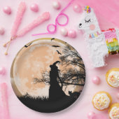 Mystische Hexe und Vollmond Pappteller (Party)