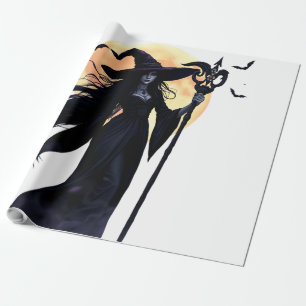 Mystische Hexe unter Vollmond Geschenkpapier