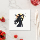 Mystische Hexe unter Vollmond Serviette (Beispiel)