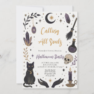Mystische Hexen-Halloween-Party Einladung