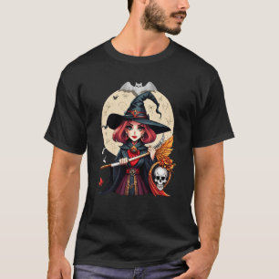 Mystische Hexenkunst mit Skull und Mond T-Shirt