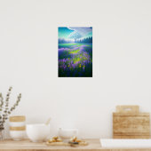 Mystische Hillside, zauberhafter weißer Baum Poster (Küche)