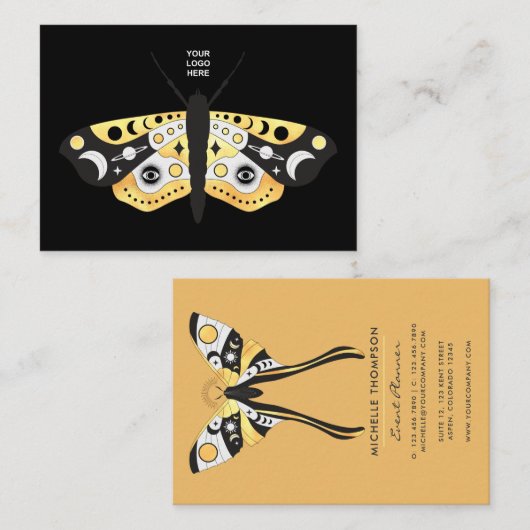 Mystische Himmelsgoldenmonde Visitenkarte (Vorne/Hinten)