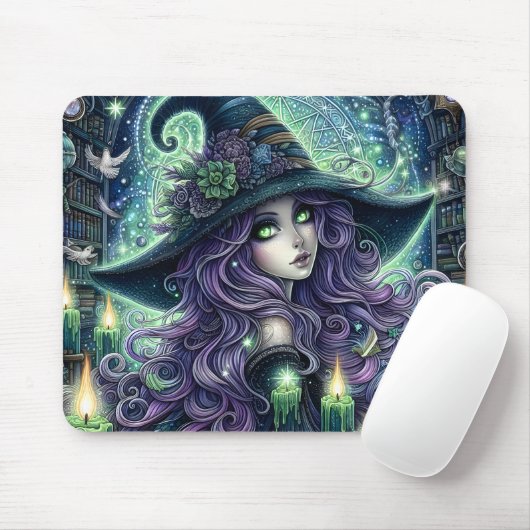 Mystische Himmelshexe Mousepad (Mit Mouse)