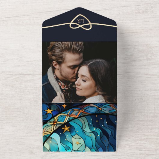 Mystische Himmelshochzeit in einer Einladung (Außenbereich)