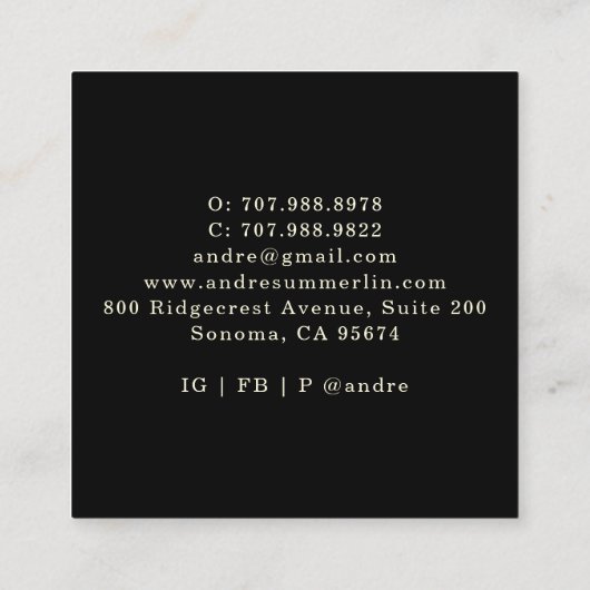 Mystische Himmelsmond-Visitenkarte Quadratische Visitenkarte (Rückseite)