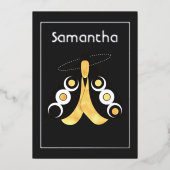 Mystische Himmelssilber und Goldene Moth Folieneinladung (Vorderseite)