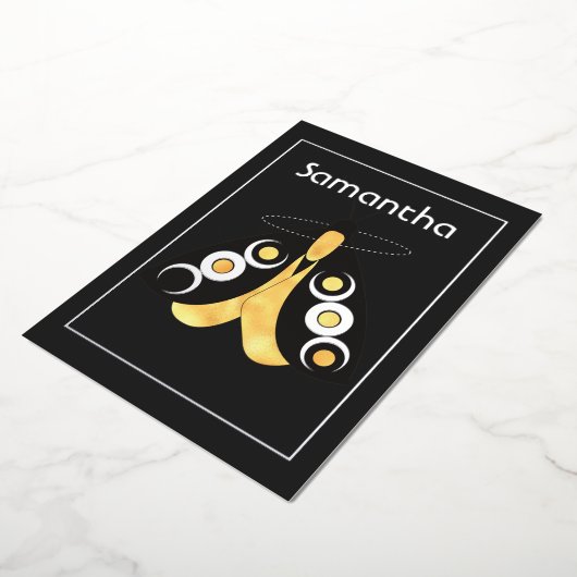 Mystische Himmelssilber und Goldene Moth Folieneinladung (Gedreht)