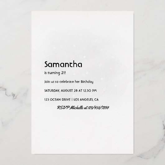 Mystische Himmelssilber und Goldene Moth Folieneinladung (Rückseite)