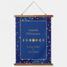 Mystische Himmelsstars Moon Phase Navy Blue