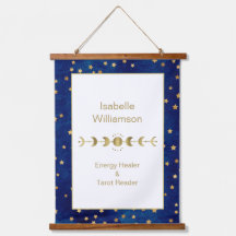 Mystische Himmelsstars Moon Phase Navy Blue