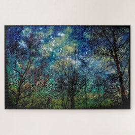Mystische Himmelswälder Bäume Natur groß Puzzle
