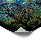 Mystische Himmelswaldsternnacht Poster (Ecke)