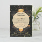 Mystische Hochzeit der Vintagen Himmelssonne und d Einladung (Stehend Vorderseite)