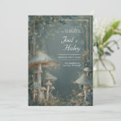 Mystische Hochzeit des blauen Waldes Einladung (Stehend Vorderseite)