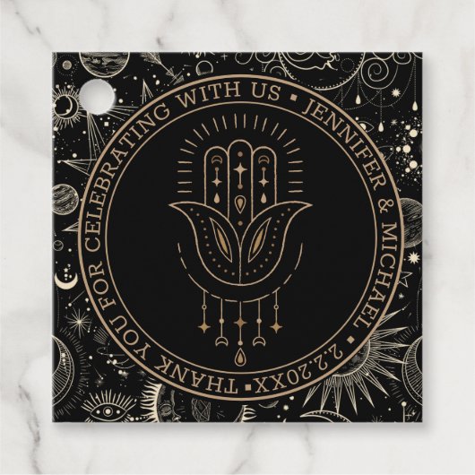 mystische Hochzeit mit schwarzem Gold danke Geschenkanhänger (Vorderseite)