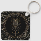 mystische Hochzeit mit schwarzem Gold danke Schlüsselanhänger (Rückseite)