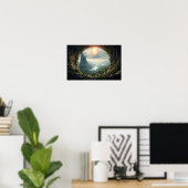 Mystische Höhle Sonnenaufgang Landschaftsposter Poster (Heimbüro)
