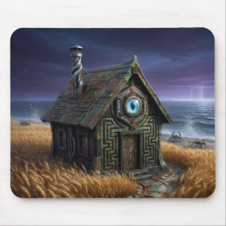 Mystische Hütte entlang der Meeresküste Mousepad